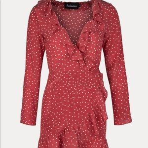 Realisation Alexandra Red Star Silk Wrap dress